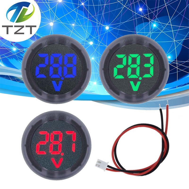 DC5-100V Digital Voltmeter LED Digital Display Circular Voltmeter Car Voltage Current Meter Volt