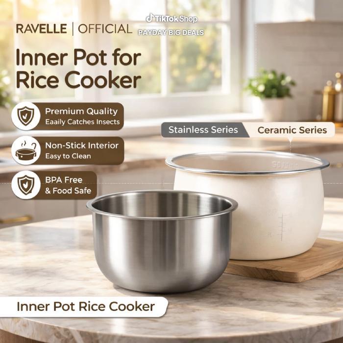 Ravelle Inner Pot Rice Cooker Low Carbo - Inner Pot Rice Cooker