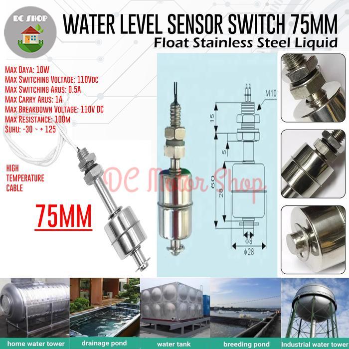 KC252 Stainless Steel Liquid Water Level Sensor Float Switch 75mm CUCI GUDANG