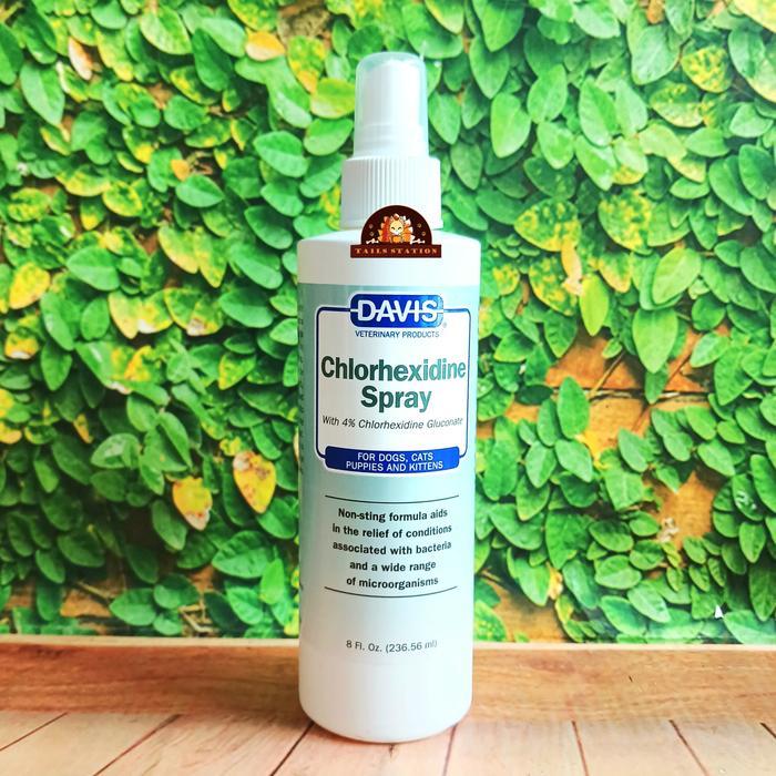 Davis Chlorhexidine Pramoxine Anti Itch Spray Dog Cat 8oz Semprotan Mengurangi Gatal Anjing Kucing -