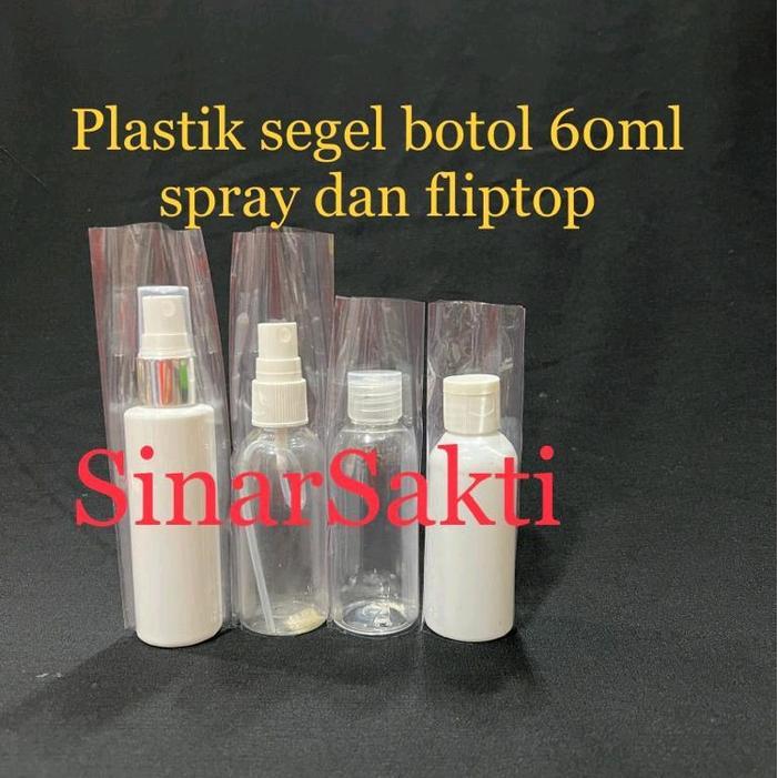 Plastik Segel botol spray sprey 60ml / fliptop 60ml ( 1 pack isi 50 ) plastik segel botol fliptop