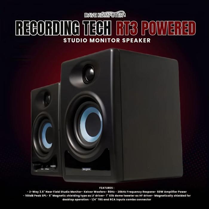 Recording Tech Rt 3 / Rt3 / Rt-3 Powered Studio Monitor Speaker
