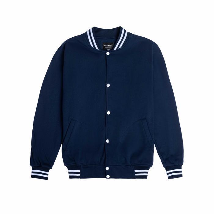 EVERNEXT - Jaket Varsity Wanita Dallas Jaket Cewek Baseball Jaket Fleece Jaket Casual
