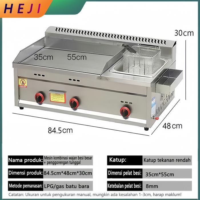 Terbaru Burger Griddle Dengan Penggorengan Ganda Burger Griddle Tugas Berat Burger Griddle Jenis Gas