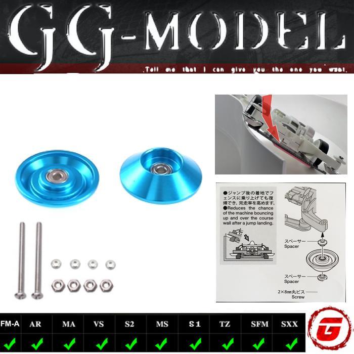 REP TAMIYA 95436 HG 19MM TAPERED ALUMINUM ROLLERS RINGLESS SKY BLUE