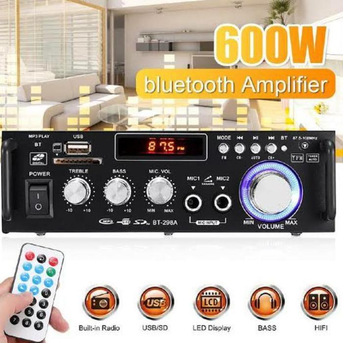 [Original] Power Amplifier Wireless Bt-298A Built-In Equalizer / 600W Power Amplifier Bluetooth /