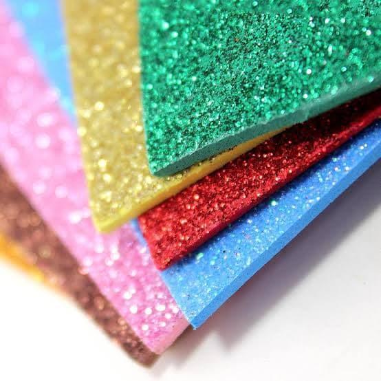 Ready GLITTER CREATIVE EVA FOAM ART SHEET LEMBAR BUSA LEMBARAN KREASI WARNA New