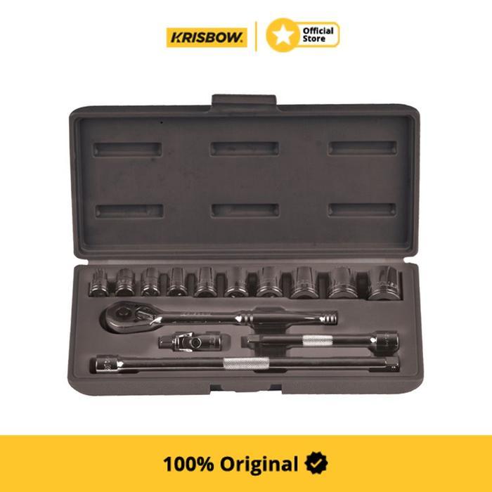 Krisbow Socket Wrench Set 14 Pcs 10-22mm