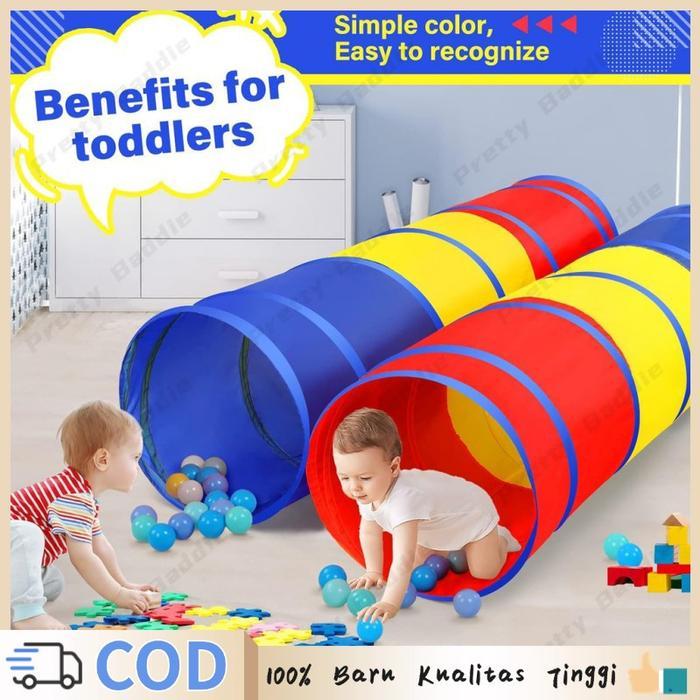 Playgro - Mainan Terowongan Berwarna Anak Terowongan Anak Playground Mainan Tenda Anak Terowongan