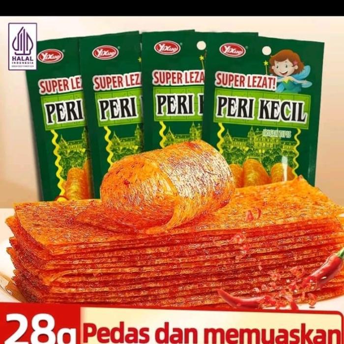 Yummy YIXUE LATIAO PERI KECIL SNACK PEDAS MANIS HALAL ISI 10PCS Snack Cemilan Renceng Renyah dengan