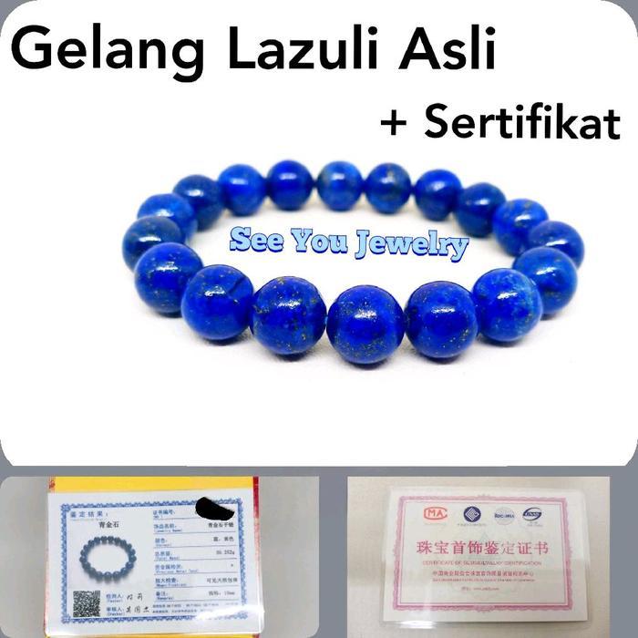Gelang Batu Tiger Eye Lazuli Giok Hijau original Asli ( + SERTIFIKAT )