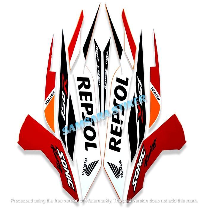 Ada Stok STICKER STRIPING MOTOR SONIC REPSOL 150R 2015 STRIPING SONIC REPSOL STANDAR FULL SET