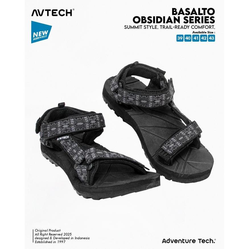 Avtech Basalto Obsidian Sandal Gunung Hiking Outdoor Trekking Travel