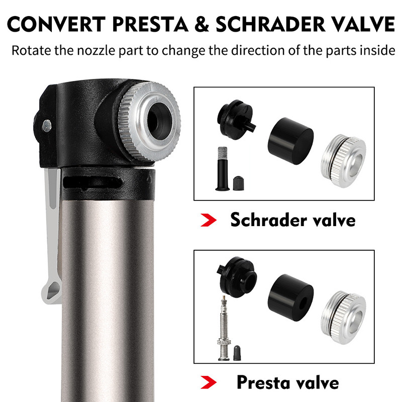 WEST BIKING Pump 120PSI Portable Pump Shrader&Presta Vae Tire Inflator Hand Pump MTB Road Aessories