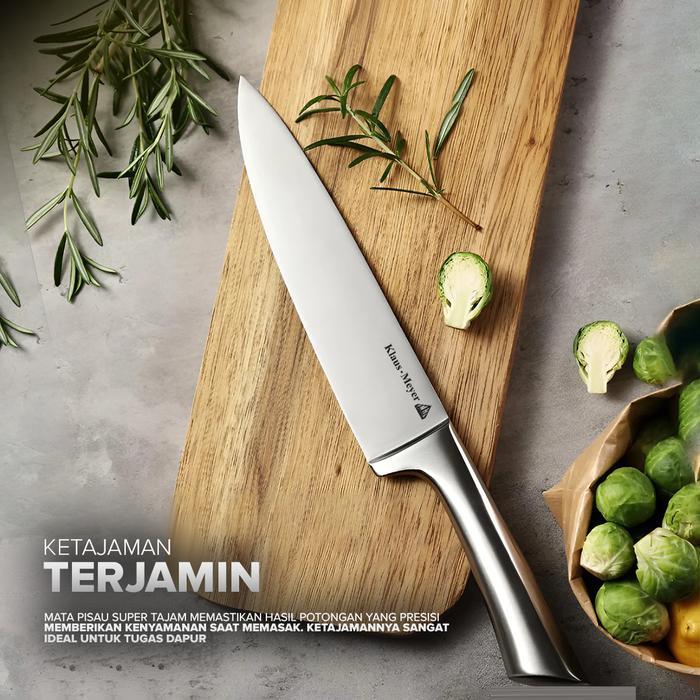 Diskon Klaus-Meyer Chef Knife Pisau Dapur Profesional Stainless Steel Super Tajam Triple Riveted