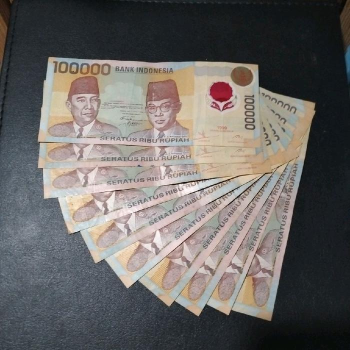 Promo Uang Kuno Indonesia Polymer 100.000 Emisi 1999 Kondisi Lipatan Original