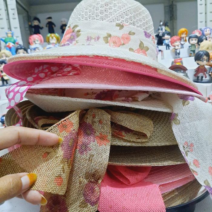 Promo Topi Pantai Pita Floppy Jerami Fedora Hat Original