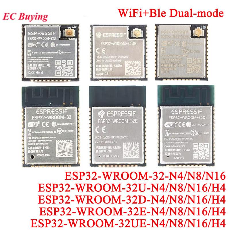 ESP32-WROOM-32 ESP32 WROOM ESP-32 4MB 8MB 16MB Dual WiFi Wireless BLE MCU Module ESP32-WROOM-32