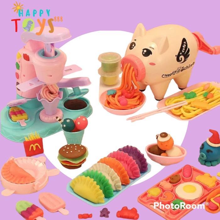Happytoys.888 Mainan Fun Doh Play Doh Set Kitchen Set Mie Piggy / Fun Doh Play Doh Set Es Cream /