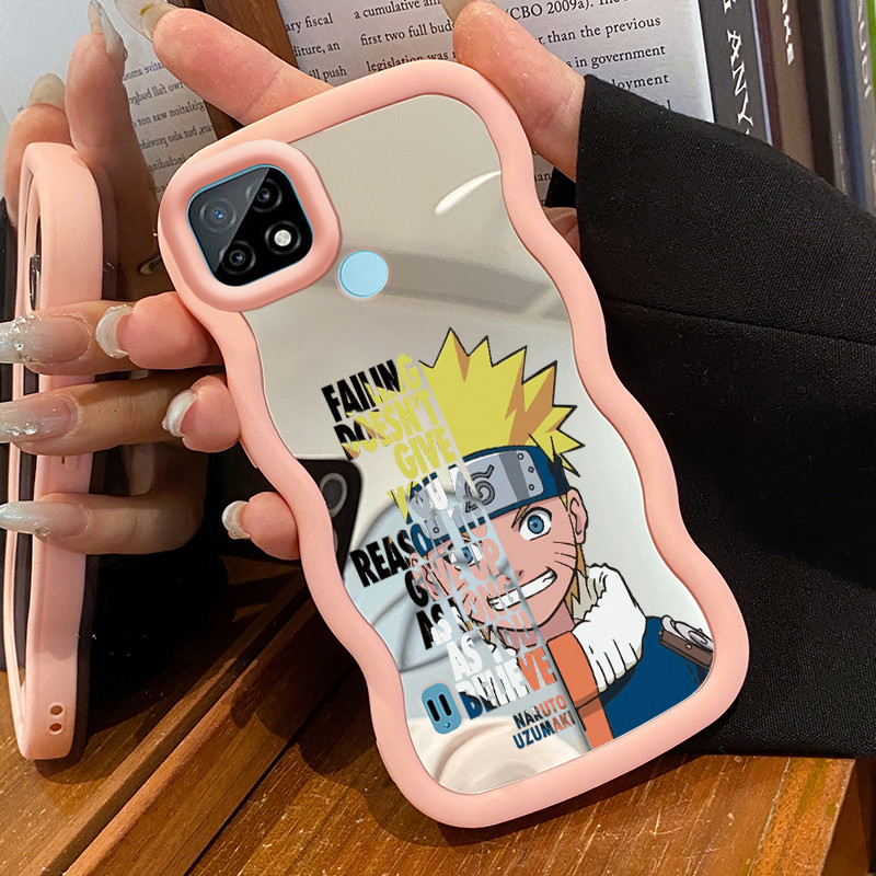 Casing Untuk Realme C21 Case Casing HP Pola Anime Pria Kesing Kasing Macaron Mirror Cesing Silikon S