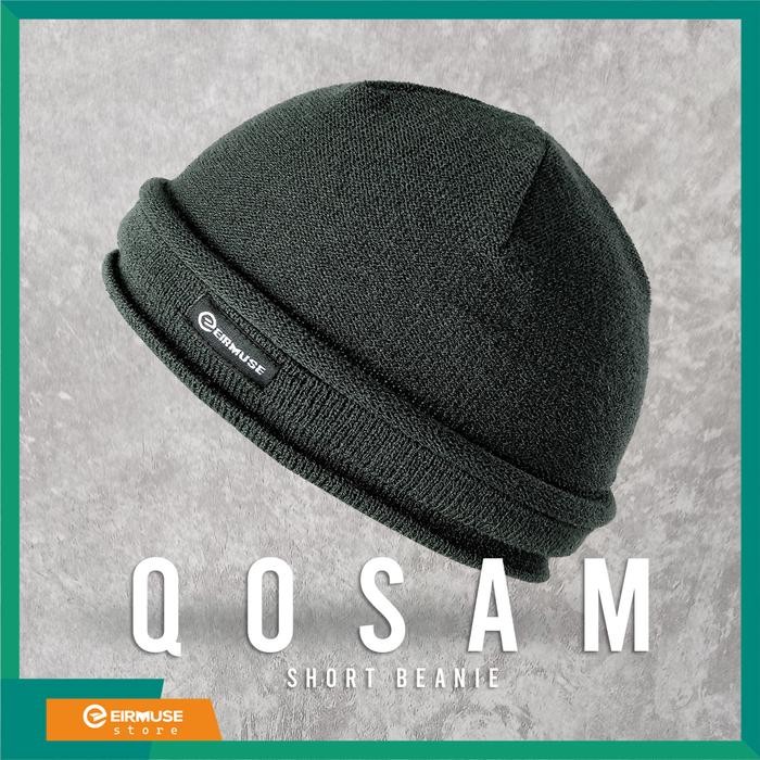 DISKON Qosam Eirmuse Topi kupluk short beanie bisa dipakai peci sholat berbahan rajut untuk dewasa