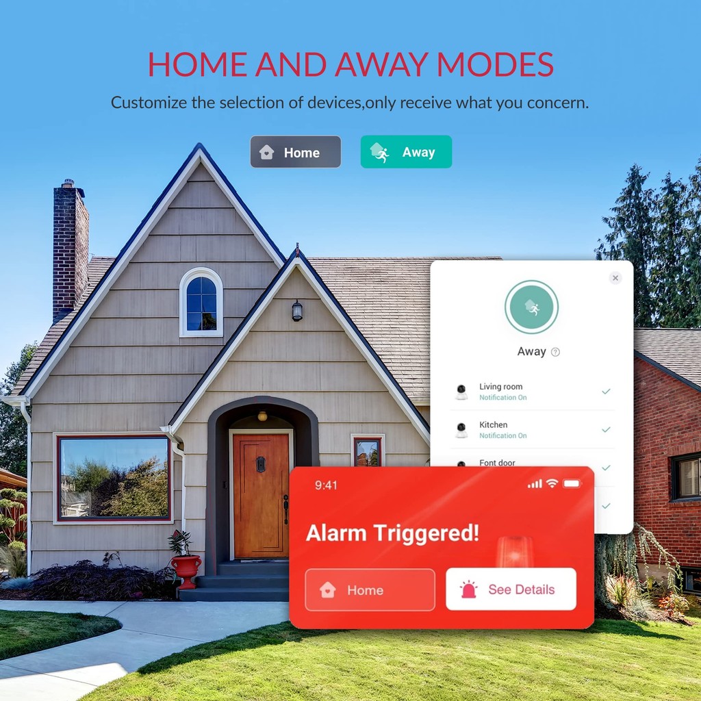 YI 2pcs Pro Camera Kit 2K 3MP, AI-Based Smart Home 2.4G Baby Cam Pet Video Record Surveillance