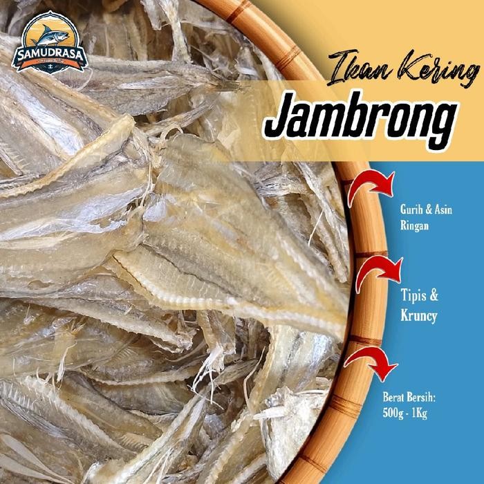 1Kg Ikan Asin Jambrong Kering Siap Goreng Gurih Food Pedas Tipis Krunchy Gurah Asin Ringan Laut