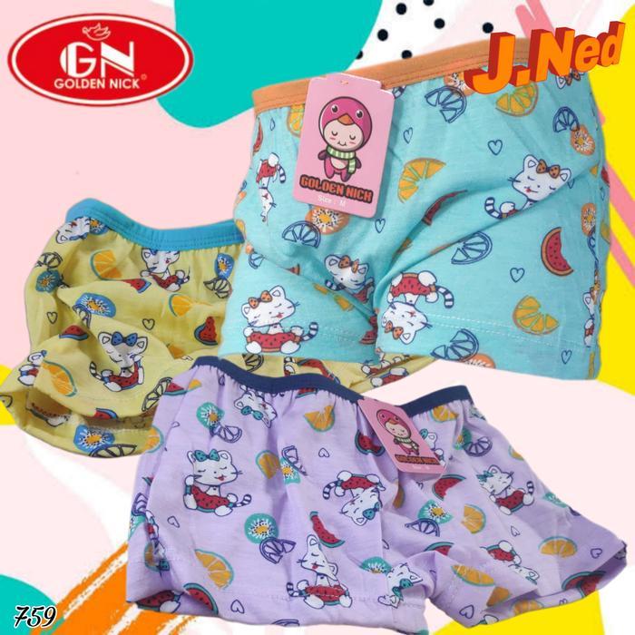 J759 CD BOXER ANAK WANITA GOLDEN NICK SIZE M - XL