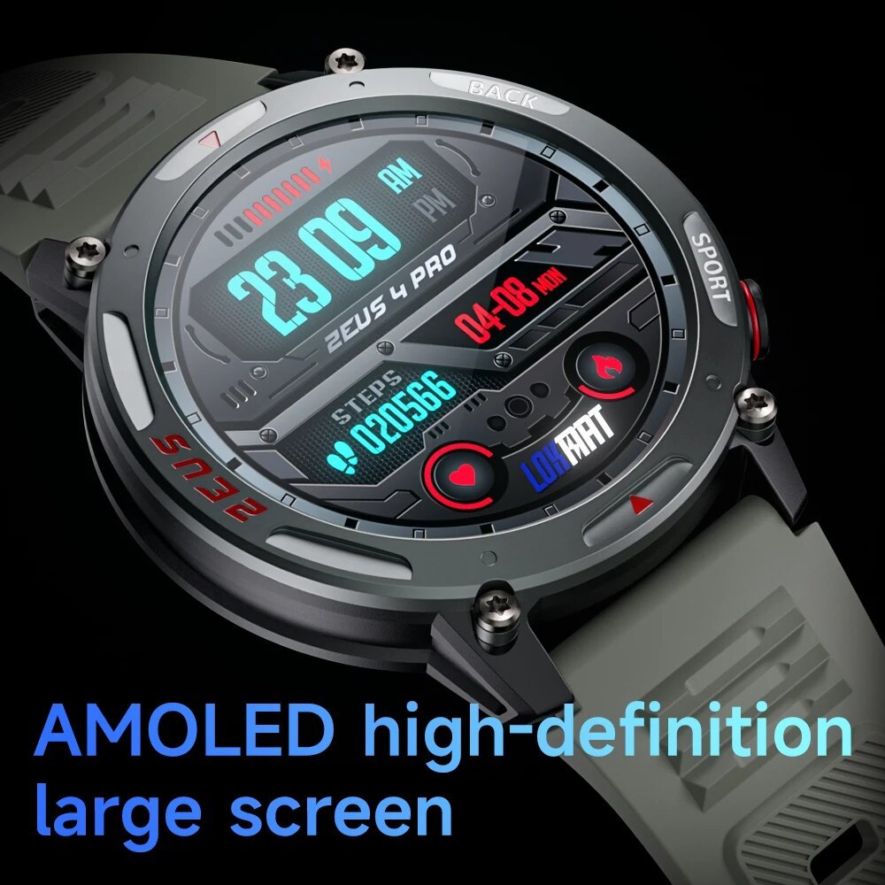 LOKMAT ZEUS 4 PRO Smart Watch 5AMT Waterproof Health Sports Monitoring Smart Notification Men Compat