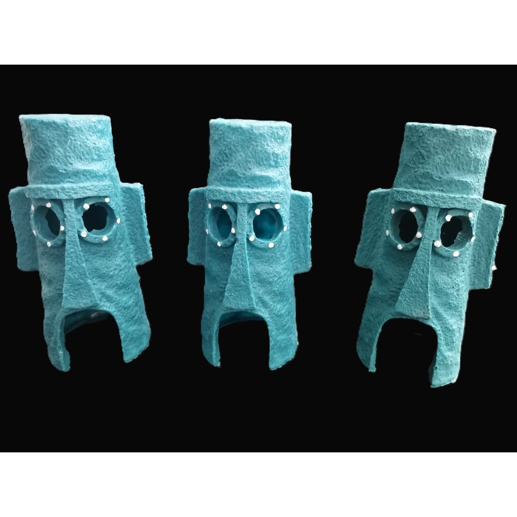 Figure Hiasan Aquarium Resin Sponge bob Friend Rumah Squidward