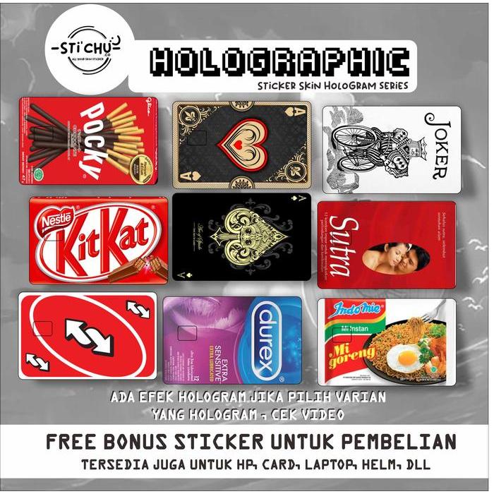 Sticker Pelindung Kartu Atm Sim Ktp Flazz Skin Card Katalog Lucu 1