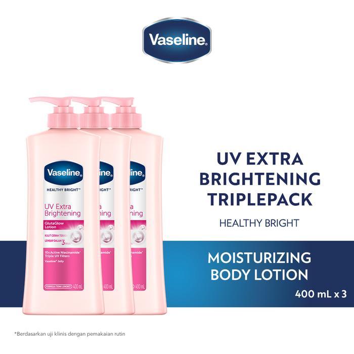 i0cc- Vaseline Healthy Bright Uv Extra Brightening 400Ml Triplepack