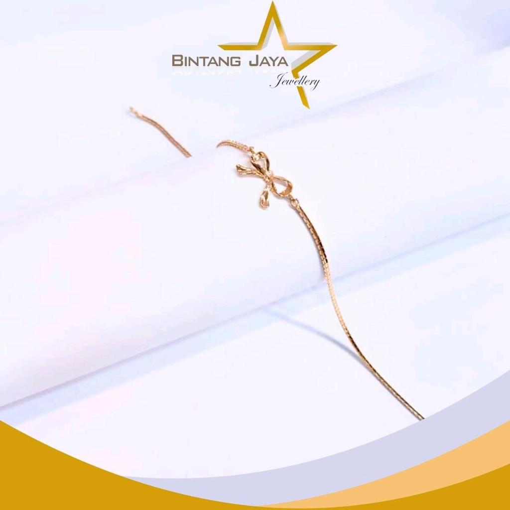 Gelang Emas Asli Rantai Italy Santa Pita (17K) Berat 2.55gr Panjang ±18.5cm – Rosegold berkelas deng