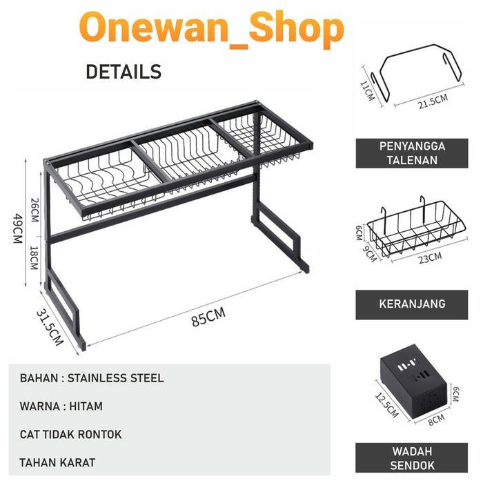 Rak Piring Wastafel 85 Cm / Rak Serbaguna Rak Kitchen Sink 85 Cm
