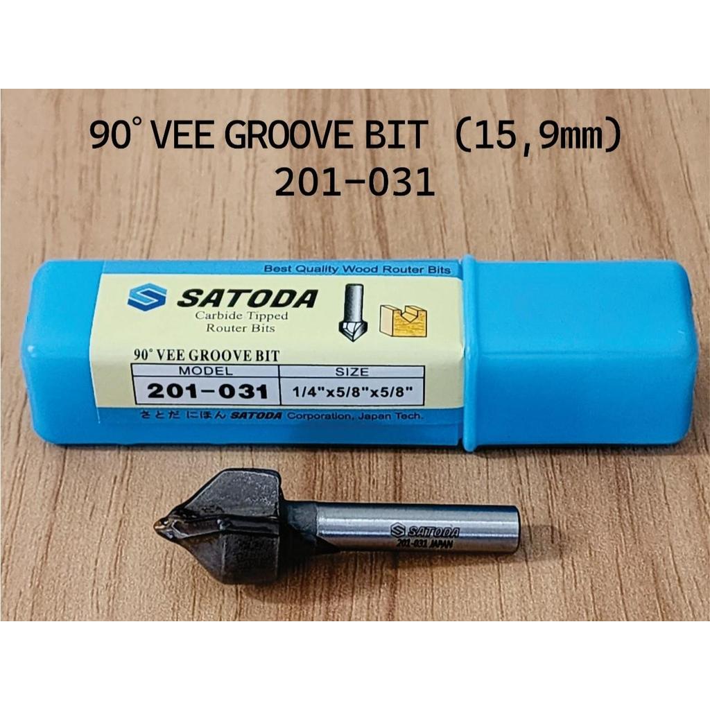 MATA PROFIL SATODA Router Bit Vee Groove Bit 1/4 Inch x 15,9 mm (90 Derajat) Japan Tech 201-031