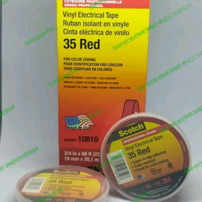 Diskon 3M Scotch 35 Red Isolasi Vinyl Electrical Tape Original Termurah Original