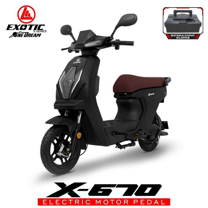 sepeda listrik terbaru exotic terbaru x670 sepeda listrik - hitam