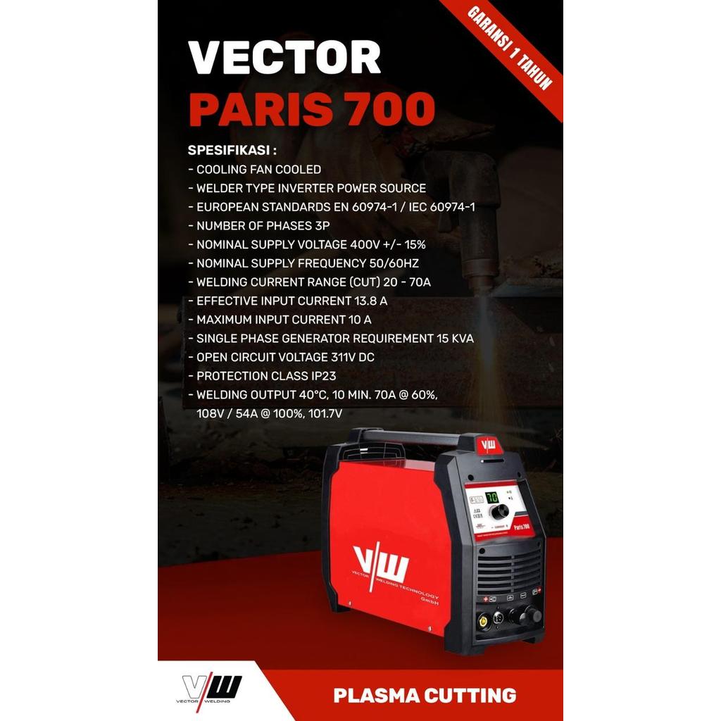 Mesin Plasma Cutting 70A merk VW Red Paris 700