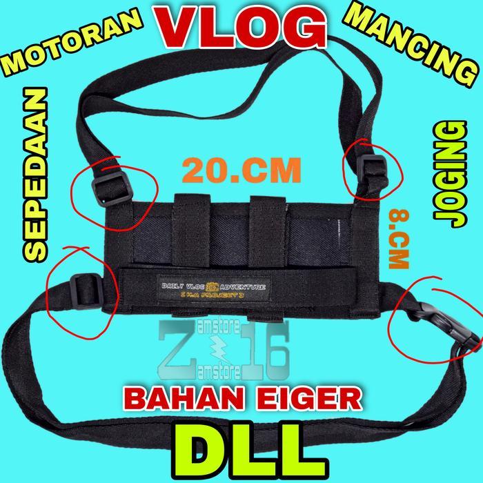 Strap Holder Dada Hp Chest Belt Vlog Spedaan Motoran Joging Mancing Terlaris