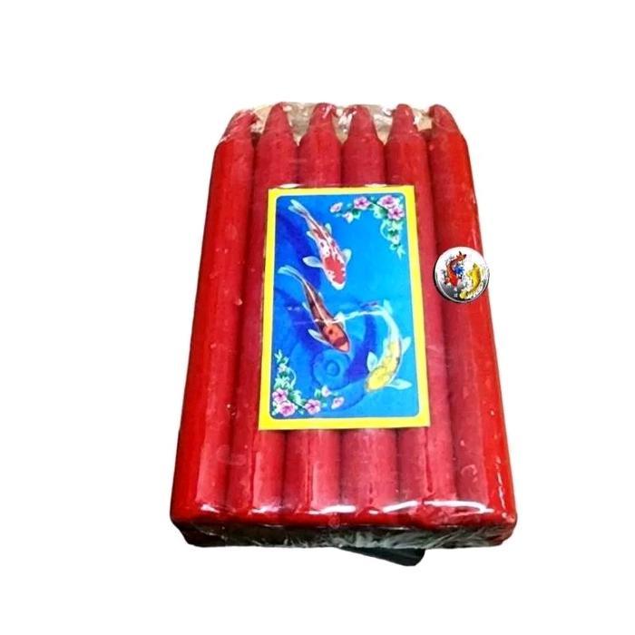 TERLARIS ( 12 BATANG) LILIN MERAH ISI 12 BATANG JUMBO/ LILIN SEMBAHYANG