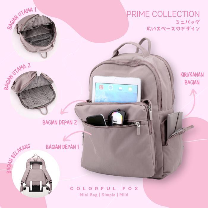Tas Ransel Wanita Korean Style Backpack Anti Air COLORFUL FOX 0459