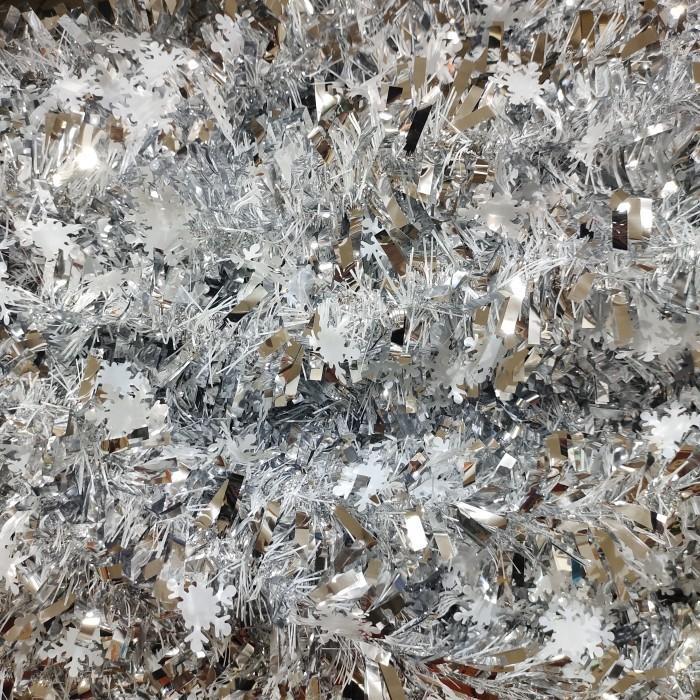 Rumbai Hiasan Pohon Natal Motif Lonceng Slinger Kawat Warna Silver Salju