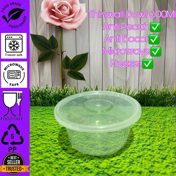 Terbaru Thinwall 300Ml / Thinwall Microwave 300Ml / Mangkok Plastik 300Ml