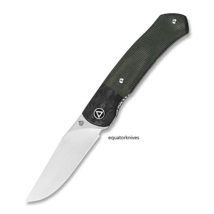QS137-C QSP Knife Gannet Linerlock 154CM Satin Green micarta
