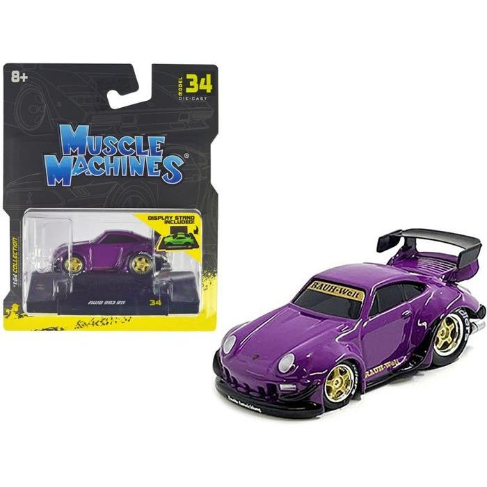 15574Pu Muscle Machines 1/64 Rwb 993 911 Porsche Purple Diecast