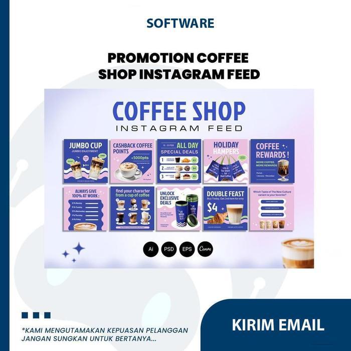 Promotion Coffee Shop Instagram Feed Adobe Photoshop Illustrator Canva Download Software Full