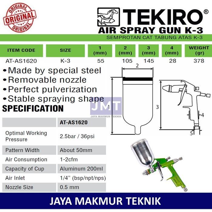 TEKIRO Spray Gun K3 Semprotan Cat K 3 Air Spray Gun K-3 Original