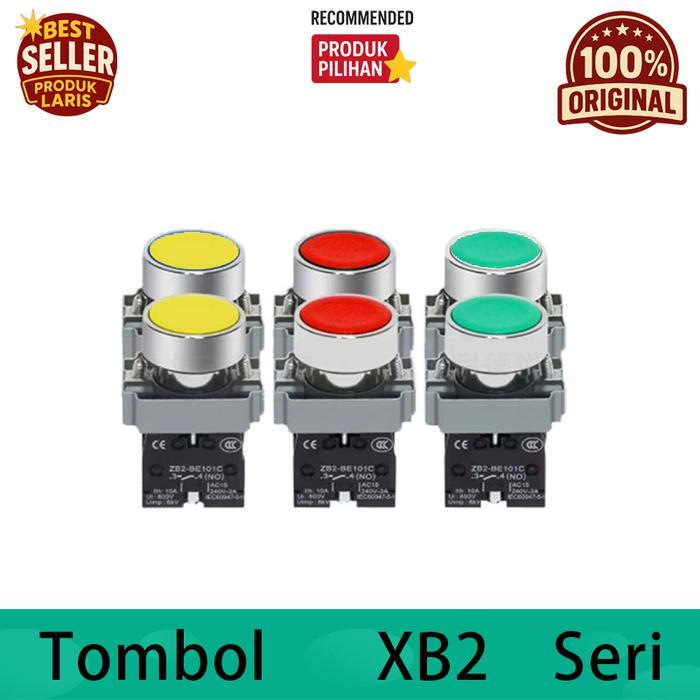 TOMBOL PUSH BUTTON 22MM XB2 1NO 1NC 2NO 2NC 1NO+1NC PUSH BUTTON SPRING RETURN 10A