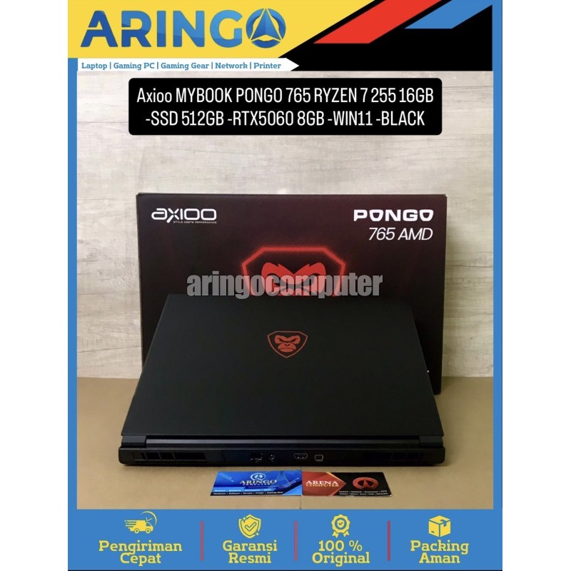 Axioo MYBOOK PONGO 765 RYZEN 7 255 16GB -SSD 512GB -RTX5060 8GB -WIN11 -BLACK