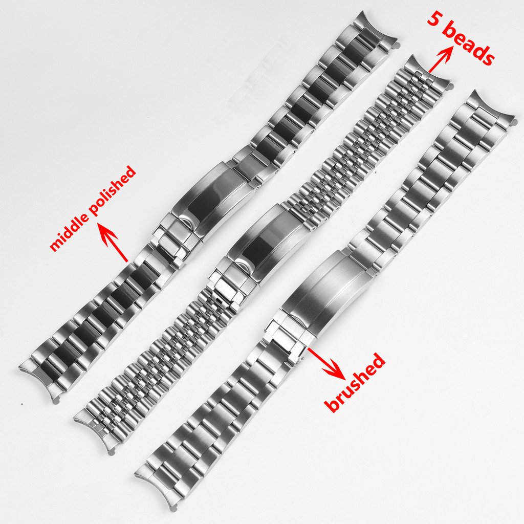 19mm Polished Matte Silver Stainless Steel Watchband for SEIKO SNXS80 SNXS79 SNXS79K SNXS77K SNXS75
